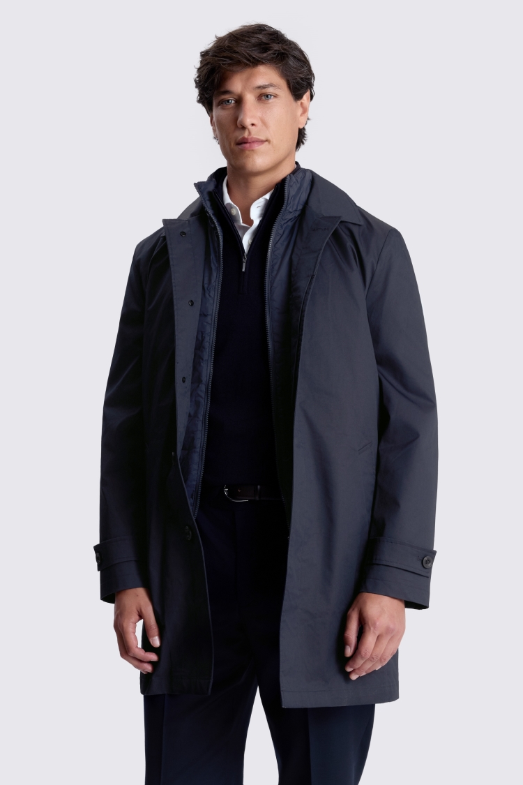 Navy Raincoat with Insert